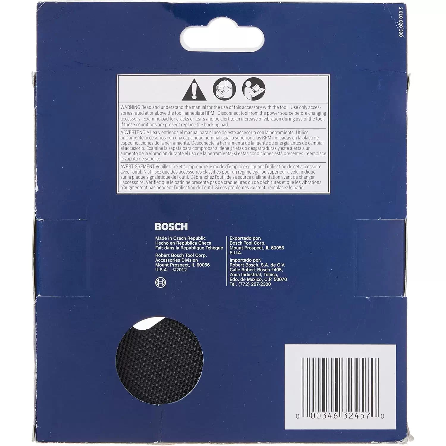 Bosch RS6046 Replacement 6" Hard Random Orbital Sander Backing Pad